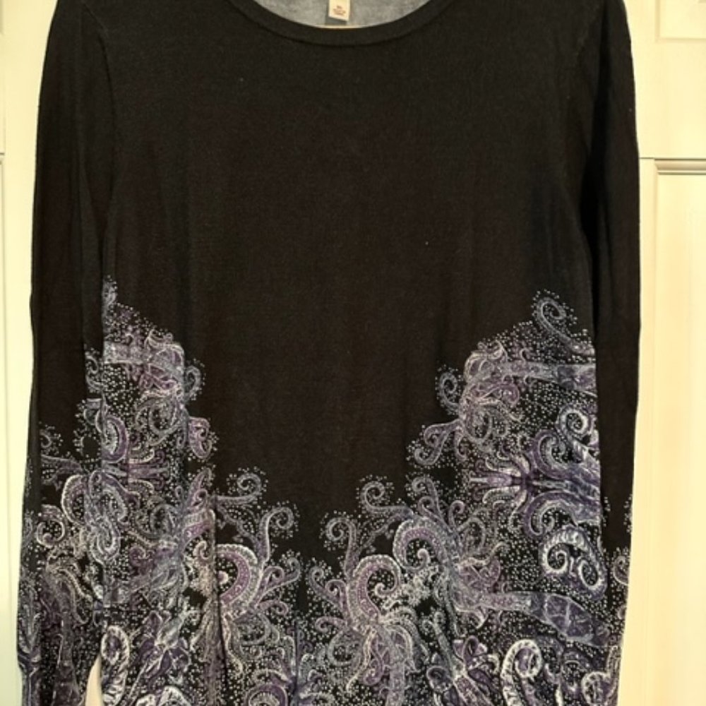 Dress Barn Size XL Black with Details Lightweight Sweater Never Worn